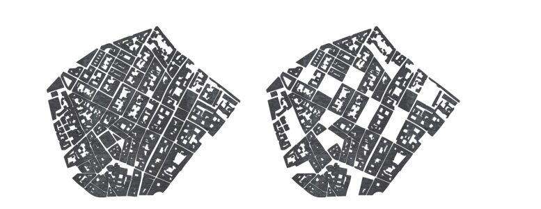 Composizione urbana pre e post sisma: i vuoti