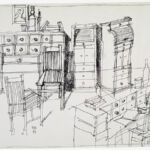 Aldo Rossi, Ambiente con arredi, 1989
Archivio Aldo Rossi, Collezione MAXXI Architettura,
courtesy Fondazione MAXXI, Roma