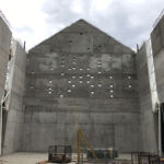 Immagine di cantiere: aula liturgica in costruzione (©Francesca Leto, Matteo Baratto grafica)