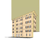 Veduta prospettica dell'edificio secondo progetto (©Diverserighestudio)