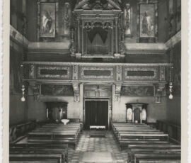 San Teonisto, veduta interna ante 1944. Cantoria e organo di Gaetano Callido. Foto Biblioteca del Seminario Vescovile di Treviso, fototeca inv. 001329