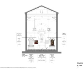 San Teonisto, sezione parete sud. Studio Tobia Scarpa
