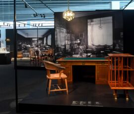 Allestimento della mostra su A. Loos presso il Museo del Disseny di Barcellona