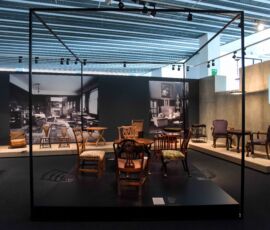 Allestimento della mostra su A. Loos presso il Museo del Disseny di Barcellona