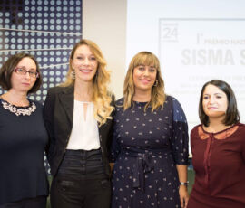 Fondatrici dell’associazione culturale SISMA SAFE. Ing. Chiara Monaldi (presidente), Ing. Francesca Ottavio (vicepresidente) e Ing. Serena Scarpini (segretaria), Dott.ssa Silvia Montironi