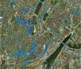Simulazione di allagamenti della città dovuti a piogge intense e all’innalzamento del livello del mare