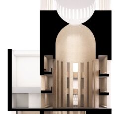 Berlino, House of One, progetto, sezione BB ©Kuehn Malvezzi Architects