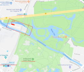 Planimetria Berlino (google map) con Schleuseninsel e asse Straße 17.Juni