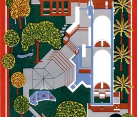 Sangath Architect's Studio 1980. Ahmedabad, India.
(Drawing courtesy of VSF)
Site plan as miniature, by Doshi.