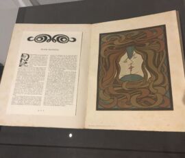 Peter Behrens, mostra Colonia, Der Kuss, 1900, dalla rivista Pan, Heft 2, 4. Jg., Berlin 1898