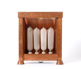 Peter Behrens, mostra Colonia, Elektrischer Heizofen, P.L.-Nr. 12, AEG, Berlin, um 1908 © Die Neue Sammlung – The Design Museum, München, Foto A. Laurenzo
