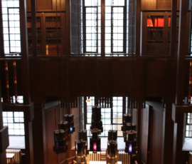 Glasgow School of Art. The Library from upper landing. Photo: William J.R. Curtis 2009