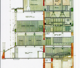 Glasgow School of Art Section through Library Wing with auditorium at base and library at level 3
