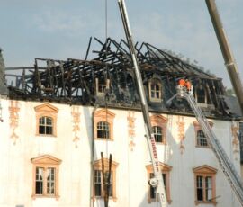 Weimar, 2004, la Biblioteca Anna Amalia dopo l'incendio, foto di repertorio, 2004