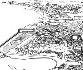 Il progetto per l’approdo del Foro Italico con il Padiglione per le arti, di Pasquale Culotta e Giuseppe Leone