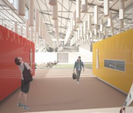 Atletica leggera (progetti di riuso temporaneo degli edifici in via Gioia del gruppo coordinato da Andrea Rinaldi e composto da Livio Beneventi, Elena Cattani, Laura Credidio, Lucio Iotti, Irene Passerini, Anna Scuteri)