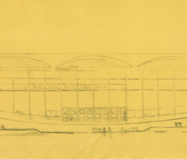 Louis Kahn, Palazzo dei Congressi, Venezia, studio della facciata, 1970 (© Louis I. Kahn Collection, The University of Pennsylvania and the Pennsylvania Historical Museum Commission)