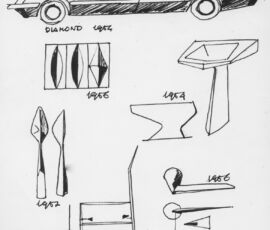 Disegni presentanti all'esposizione sul design industriale alla Triennale di Milano
1957
Inchiostro su carta
(© Gio Ponti Archives,
Milan)