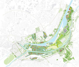 Planimetria del masterplan La Grande Mosaïque a Caen (©MVRDV)