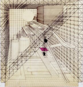 Costantino Dardi, Padiglione italiano all’Esposizione Universale di Osaka ‘70, vista dell’interno (1968)