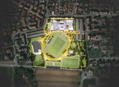 Progetto vincitore del concorso per il nuovo polo scolastico a San Lazzaro di Savena (© Mario Cucinella Architects)