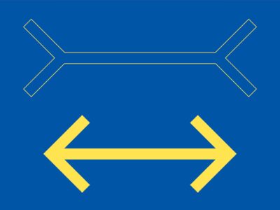Come nell’illusione ottica di Franz Carl Müller-Lyer, ad oggi non si ha una reale percezione della lunghezza della coperta per i futuri finanziamenti sul design (elaborazione © Ubaldo Spina)
