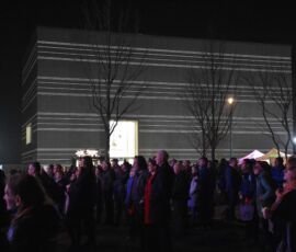 Bauhaus-Museum Weimar by night, giorno inaugurazione (©Klassik Stiftung Weimar)