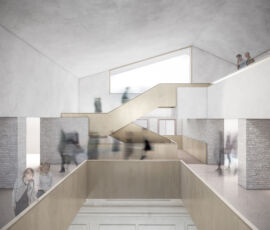 Procuratie Vecchie, terzo piano, rendering volume centrale, credits DCA