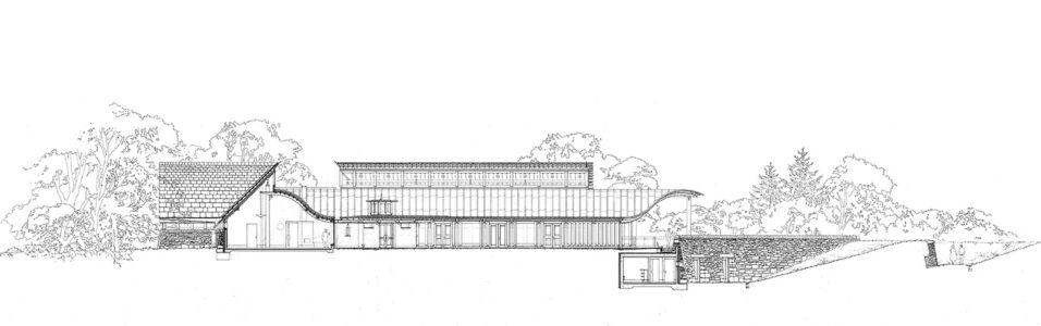 Ted Cullinan, Fountains Abbey Visitor Centre di Ripon, Yorkshire (1992)