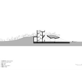 Sezione del progetto del Dune Art Museum, Bohai Bay (©OPEN Architecture)