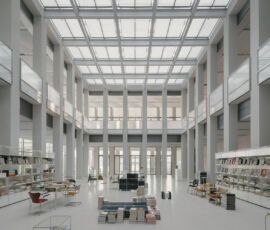 L'allestimento del West Bund Museum, progettato da David Chipperfield, Shanghai (© Simon Menges)