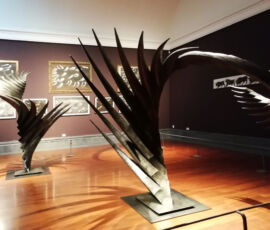 Installazione della mostra "Santiago Calatrava. Nella luce di Napoli" (© Davide Vargas)
