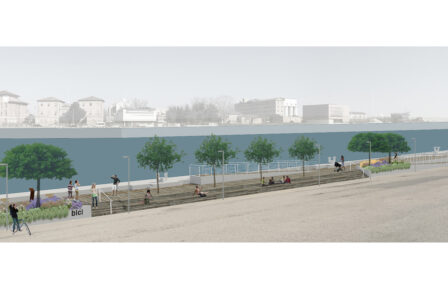 Progetto della nuova passerella sul vecchio porto canale - (© Teprin Associati)