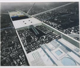 Tesi di laurea "Exodus, or the Voluntary Prisoners of Architecture" di R. Koolhaas con con M. Vriesendorp, E. Zenghelis e Z. Zenghelis, 1972