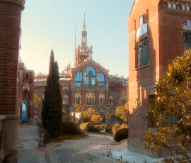 Lluís Domènech i Montaner, Ospedale de la Santa Creu i Sant Pau a Barcellona, 1902-1930, in funzione fino al 2009 e poi sito Patrimonio Unesco (foto Gilberto Richiero)