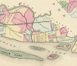 Mappa del 1870 con il Lazzaretto di Philadelphia (courtesy Tinicum Township Historical Society Collection)