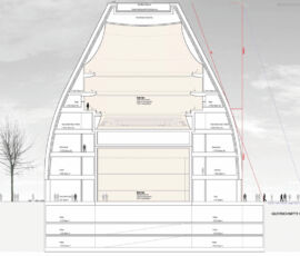 Sezione del konzerthaus progettato da Cucruwitz e Nachbaur (© 2020, konzerthaus münchen)