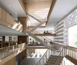 La grande scala scultorea della Culture House and Library che verrà realizzato entro il 2021 a Karlskrona, Svezia (©Dorte Mandrup A/S)