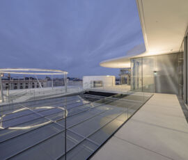 La "libellula" realizzata sopra al Leopold Museum, Vienna, 2020 (©Hertha Hurnaus)