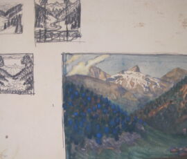 Charles-Edouard Jeanneret, Studi di paesaggi stilizzati con abeti