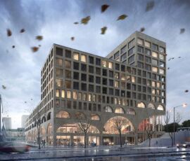 Il progetto West Beat ad Amsterdam dei Studio9.dots: un edificio polifunzionale con alla base il "Superspace"(©A2Studio)