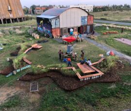 Cité de chantier del progetto grande halle Colombelles a Caen
