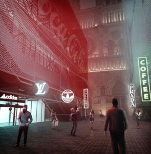 Oli Gabe, "Building upon building" (studio sul recupero dei dintorni di Notre-Dame e dell'Île de la Cité realizzato sotto la direzione del professor Josep Maria Garcia Fuentes con l'architetto Tom Ardron, School of Architecture, University of Newcastle-upon-Dyne, 2019-20)
