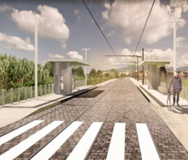 Fermata della nuova linea 1 della tramvia (©Architecna Engineering)
