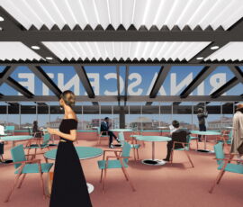 Progetto dell'area ristoro in copertura (© studio 2050+)