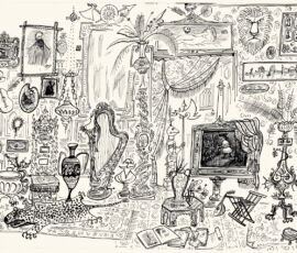 Saul Steinberg, Senza titolo, 1954inchiostro su matita su cartaThe Saul Steinberg Foundation, New York© The Saul Steinberg Foundation/Artists Rights Society (ARS) New York