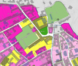 Stralcio dalla tavola di PRG (scala 1:1000) del centro storico