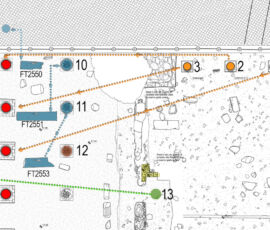 Stralcio planimetrico progettuale inerente le traslazioni e le ricomposizioni delle colonne della Basilica Ulpia (@Comune Roma)
