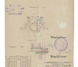 Johannes Cech. Progetto per un balcone sulla torre del municipio, 1938 (© MA 37, Archiv der Baupolizei)
