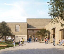 Concorso per il nuovo polo scolastico per il Comune di Monastir (Sud Sardegna, render RTP Manias)